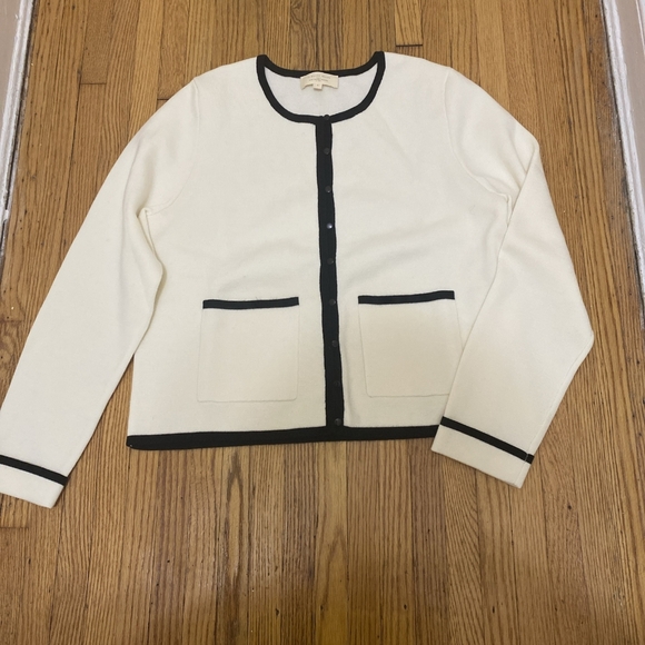 SEZANE Brielle Cardigan White / Black - Picture 4 of 7